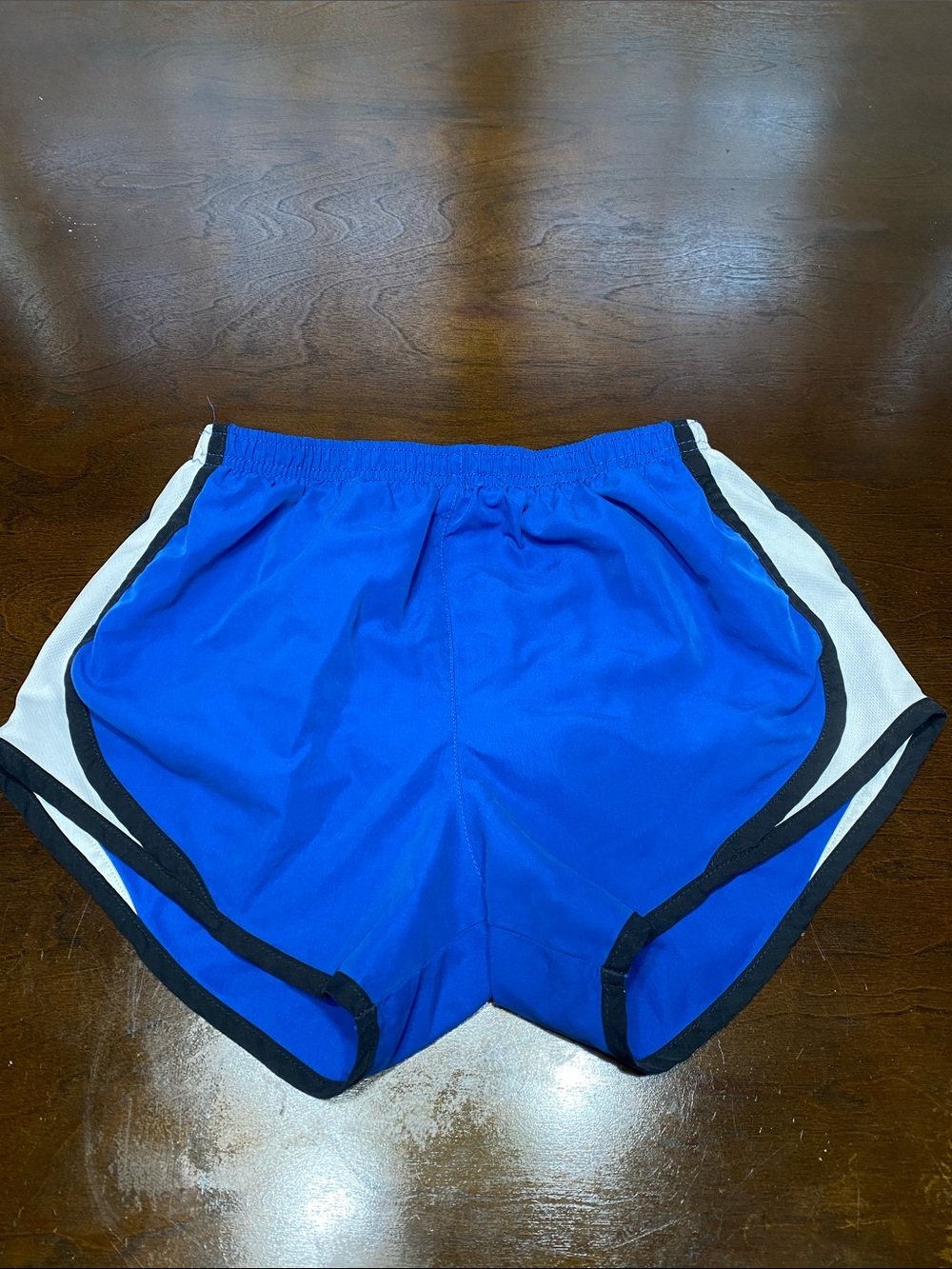Blue Athletic Dolphin Shorts with Black & White Trim